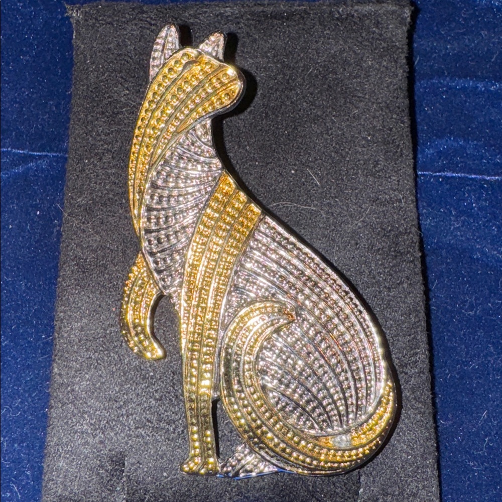 PARK LANE CAT two toned art deco pin 🐈‍⬛ - Picture 2 of 7